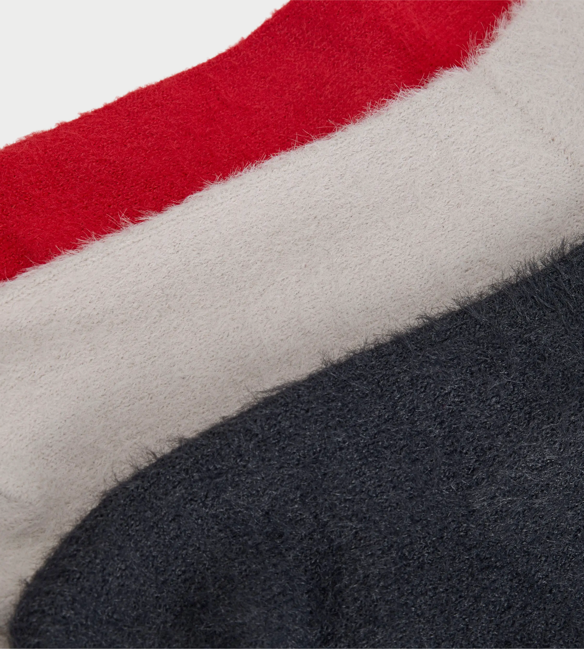 Fuzzy Socks Chalk Pearl / Black / Better Scarlet