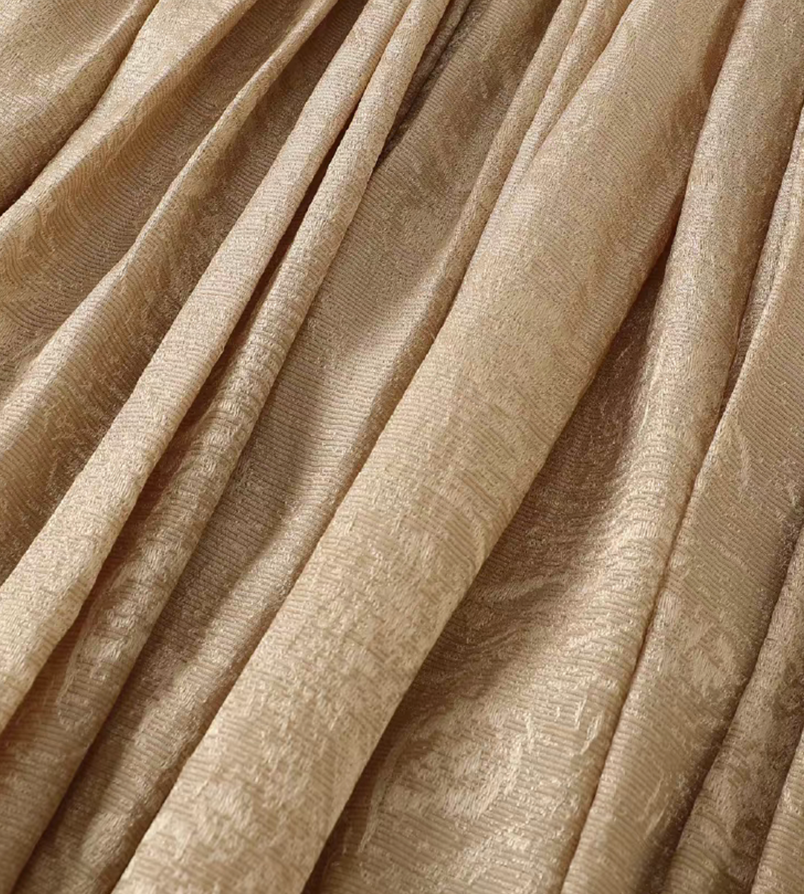 Jacquard Ruched Skirt Champagne