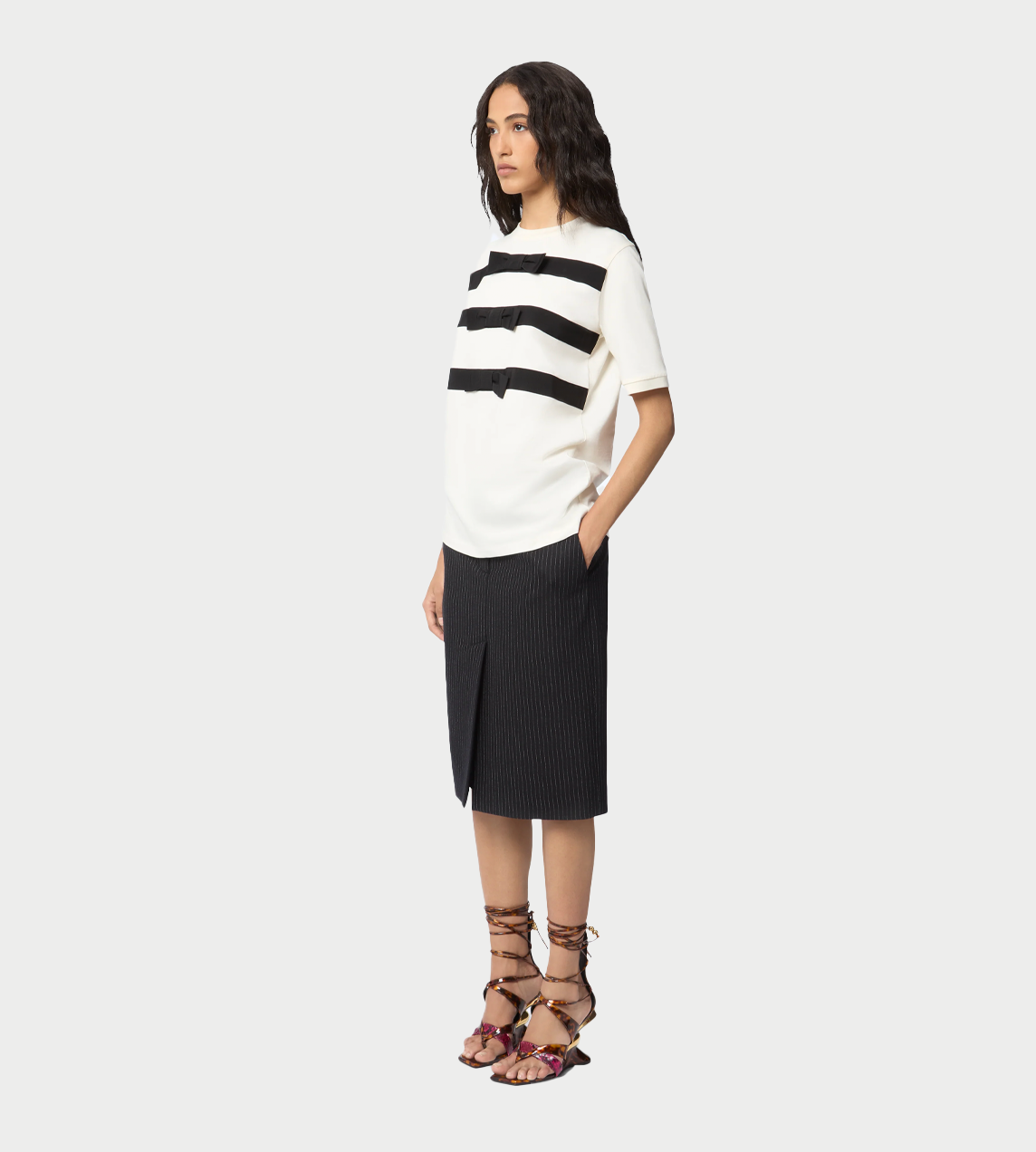 NINA RICCI - Bow-detail T-shirt White