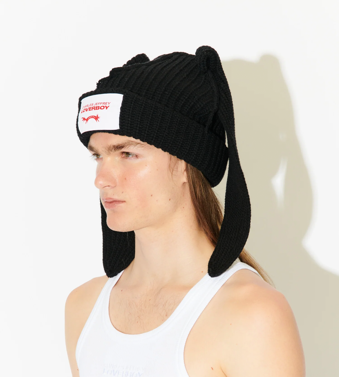 CHARLES JEFFERY LOVERBOY - Chunky Rabbit Beanie Blk