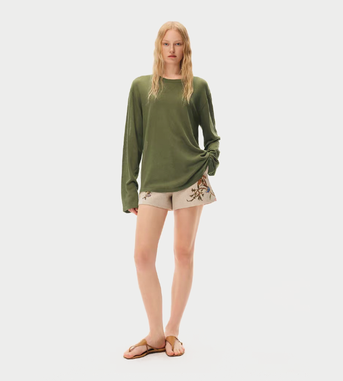 INTO THE EAST - Knitted Long Sleeves Top Green