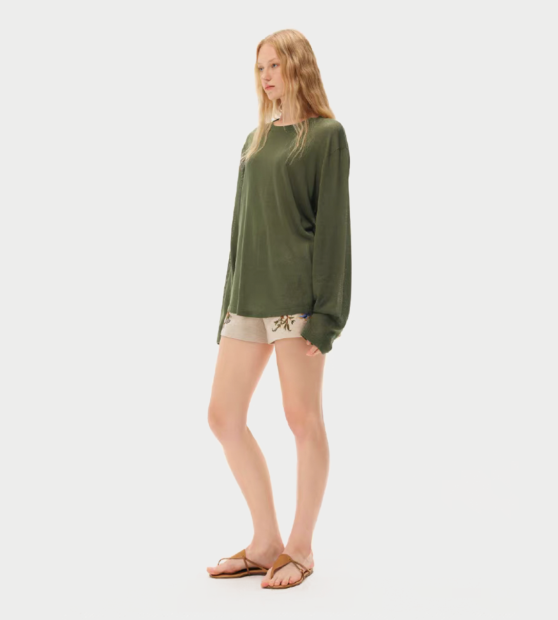INTO THE EAST - Knitted Long Sleeves Top Green