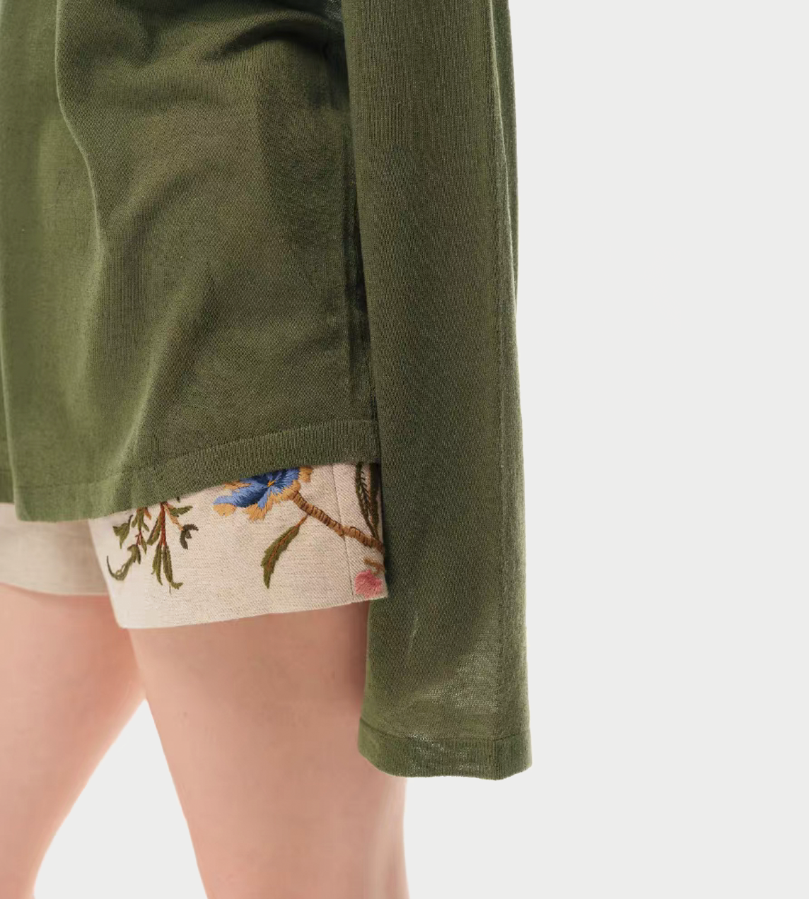 Knitted Long Sleeves Top Green