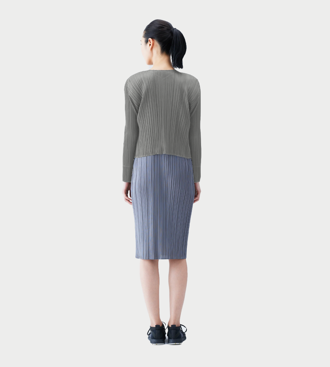 Basic Pleated Cardigan Grey