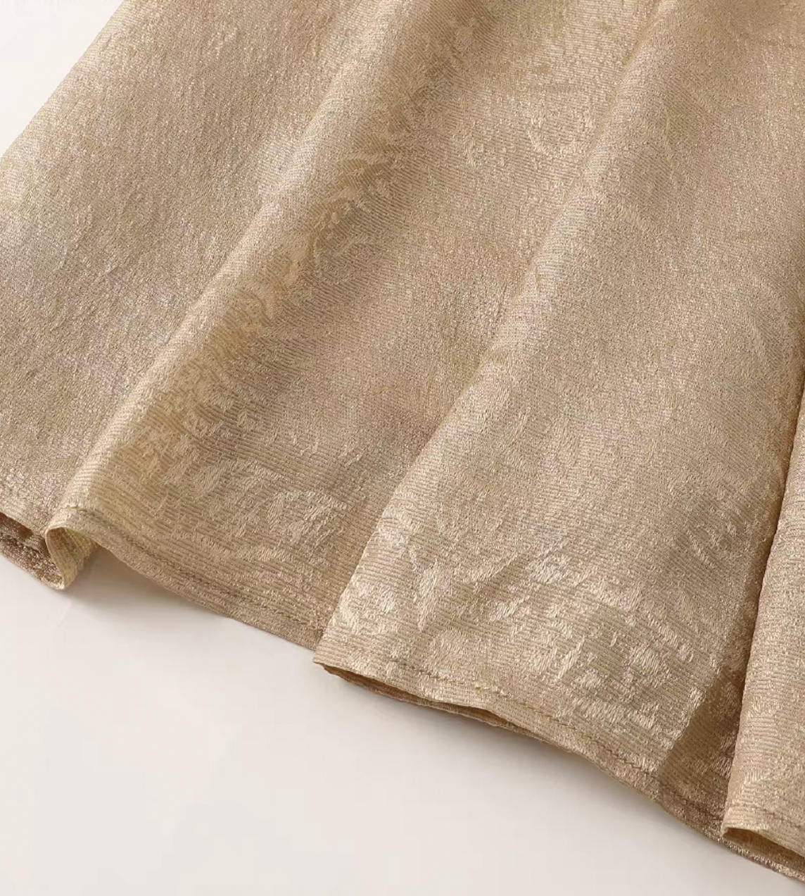 Jacquard Ruched Skirt Champagne