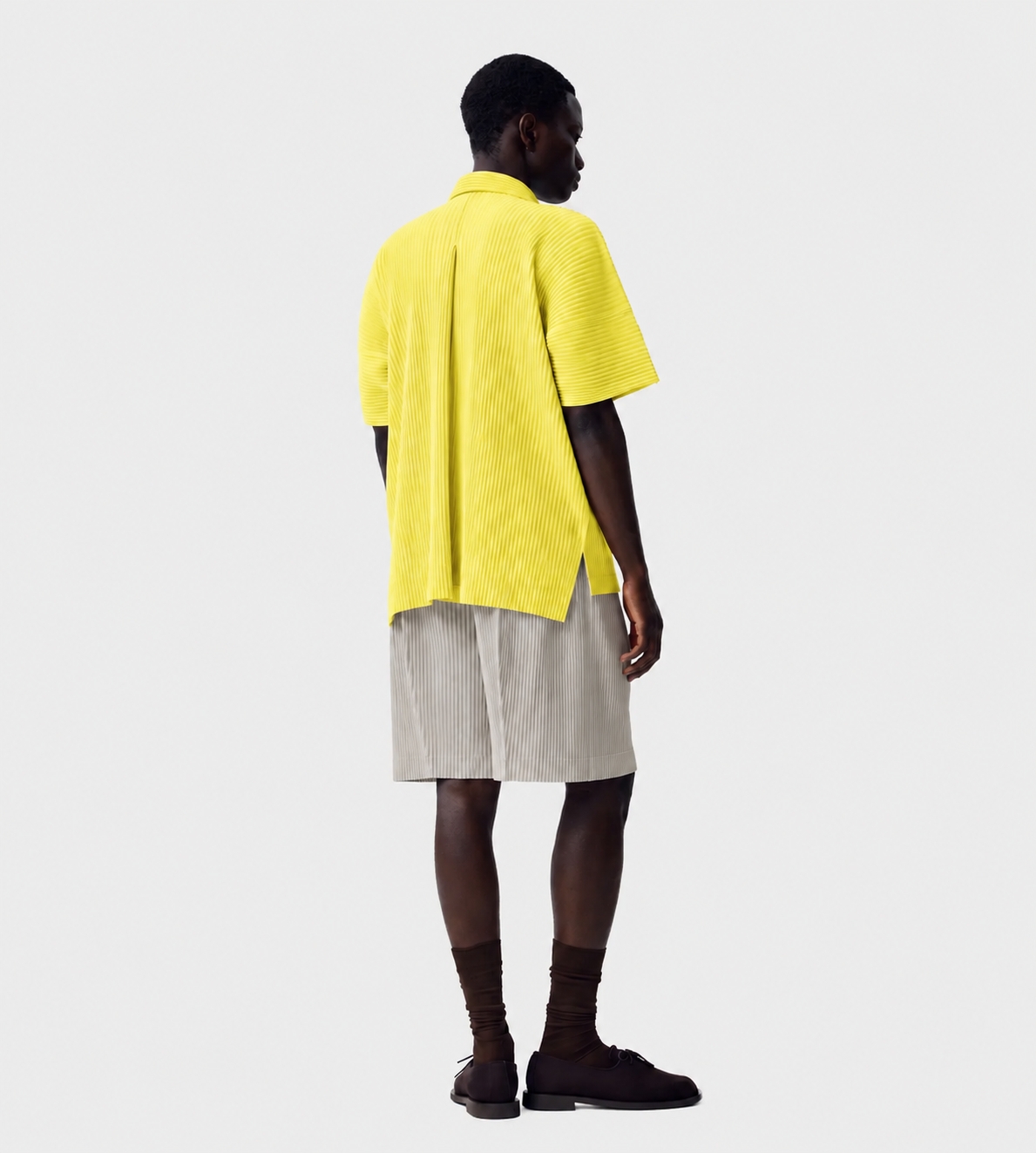 HOMME PLISSE ISSEY MIYAKE - Button-up Oversized S/L Shirt Yellow