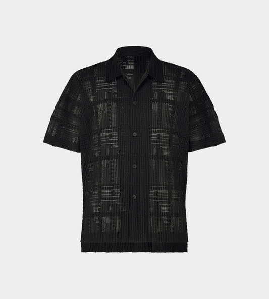 HOMME PLISSE ISSEY MIYAKE - MC Mesh Polo Blk