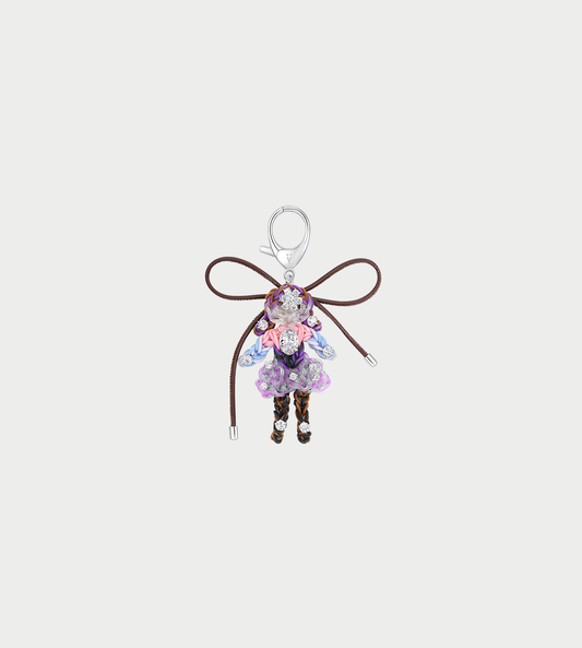 Rubber Band Girl Bag Charm Purple