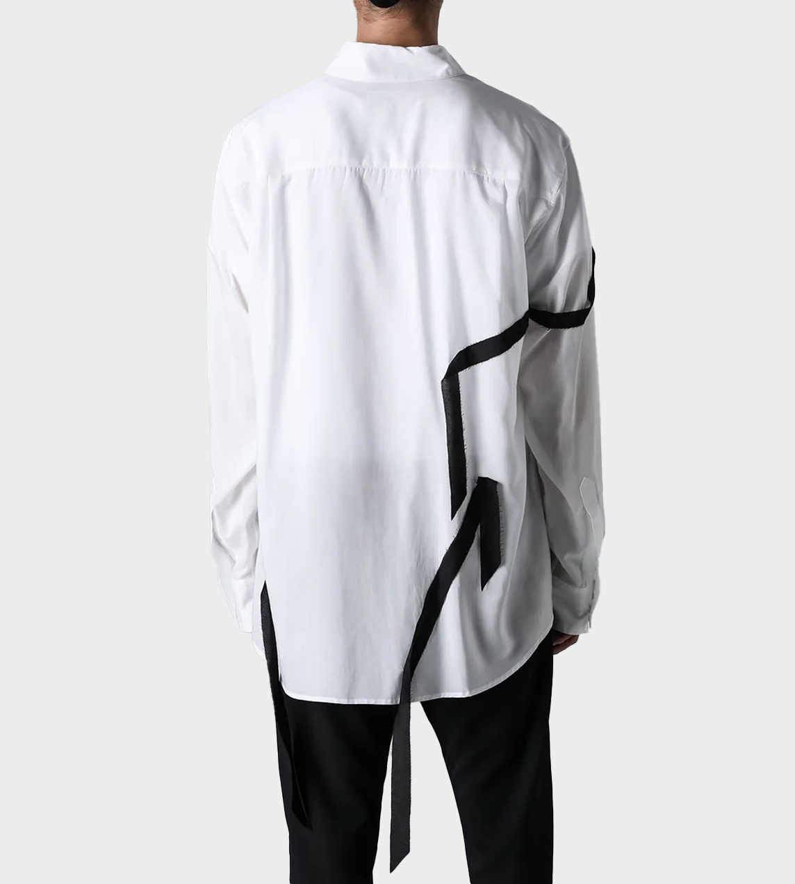 Sleeve Ribbon Shirt White