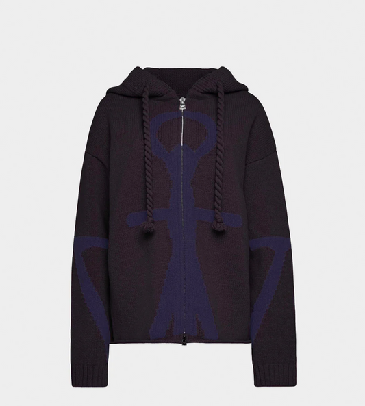 JW Andersson - Zip-up Anchor Hoodie Blk