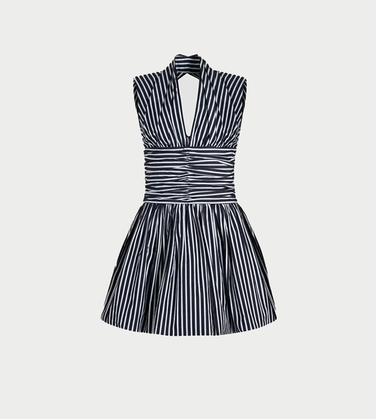 PATOU - Sleeveless Bloomer Mini Dress Navy