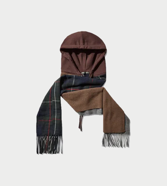 OTTOLINGER - Deconstructed Hoodie Scarf Brown grey
