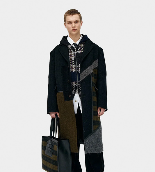 ANDERSSON BELL - Patchwork Wool Coat Multi