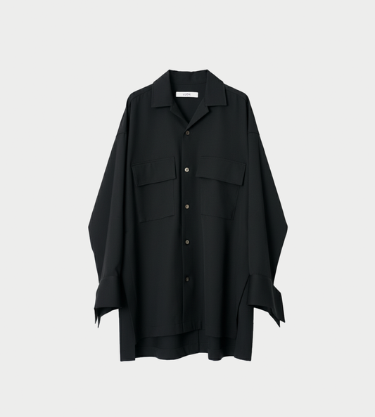 UJOH - Open Collar Shirt Blk