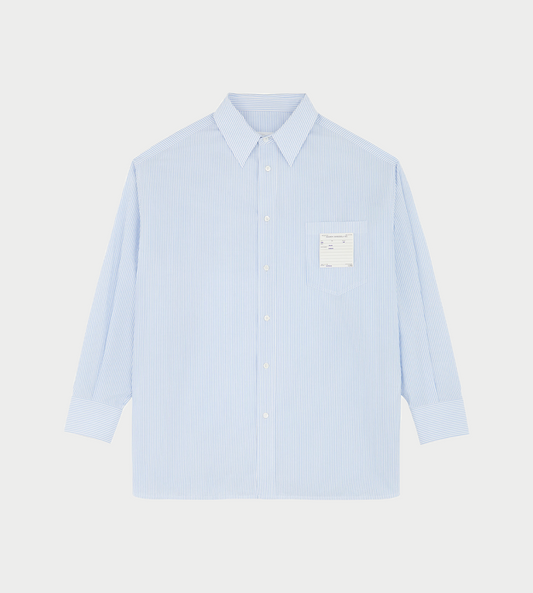MM6 MAISON MARGIELA - Striped Poplin Shirt Blue