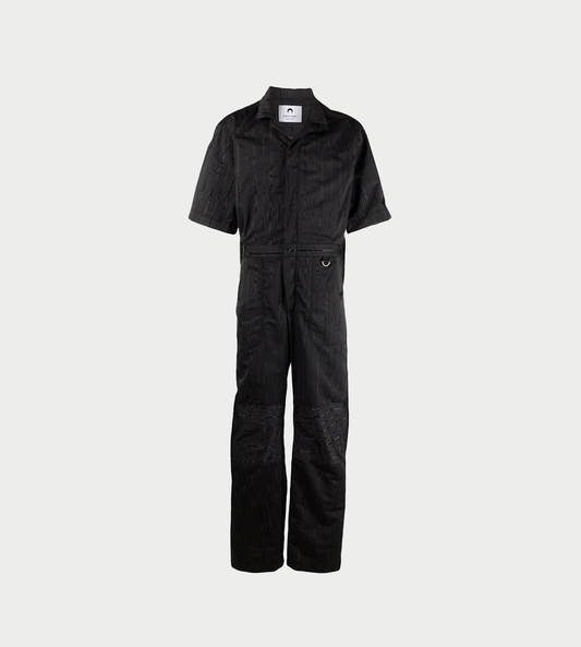 Marine Serre - Zipped Moire Jumpsuit Black