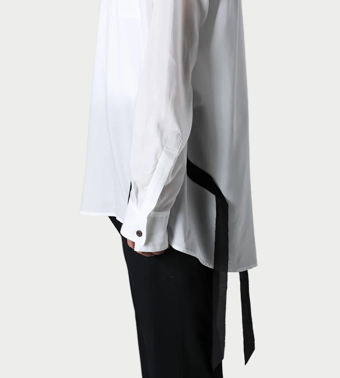 Sleeve Ribbon Shirt White