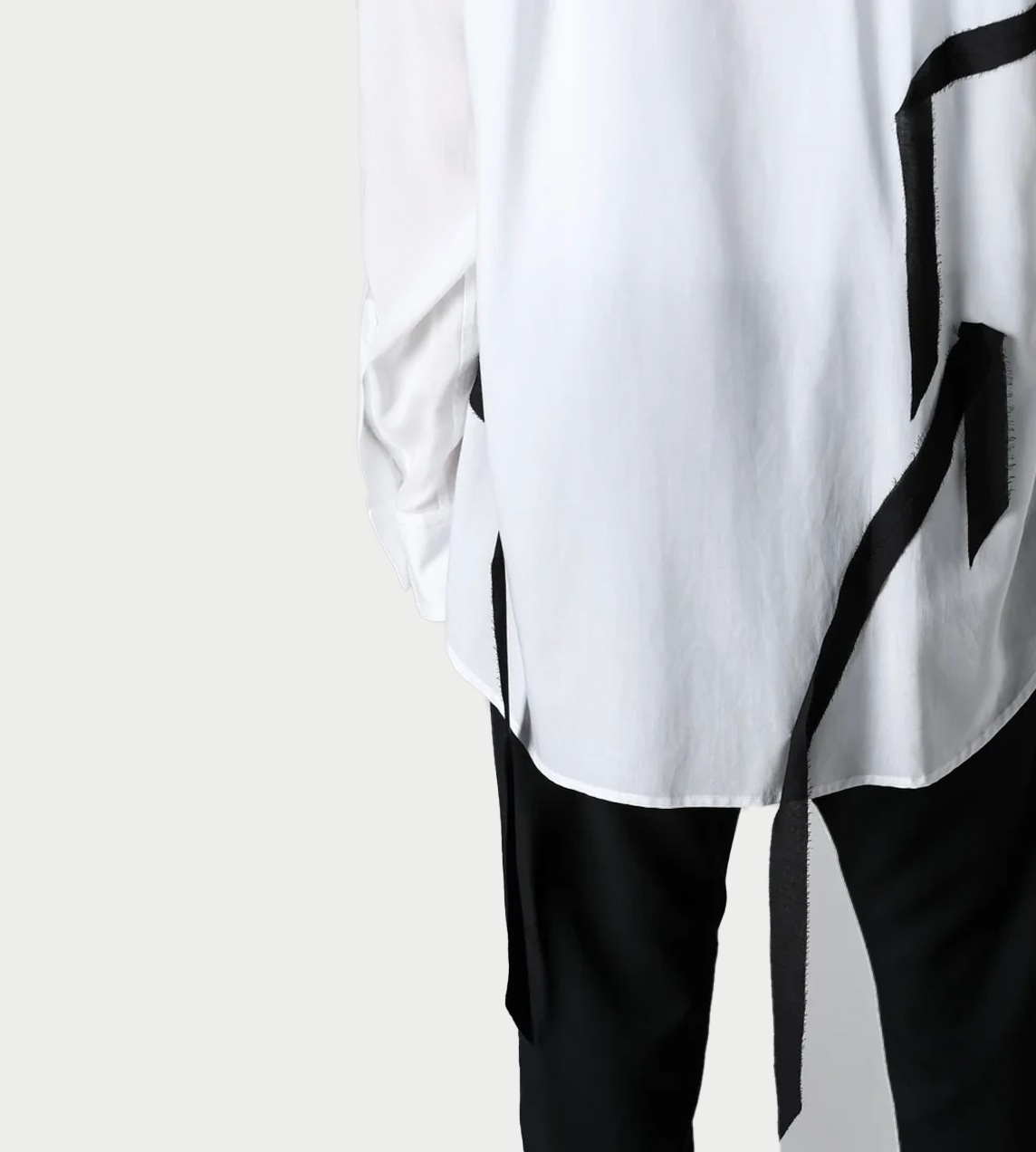 Sleeve Ribbon Shirt White