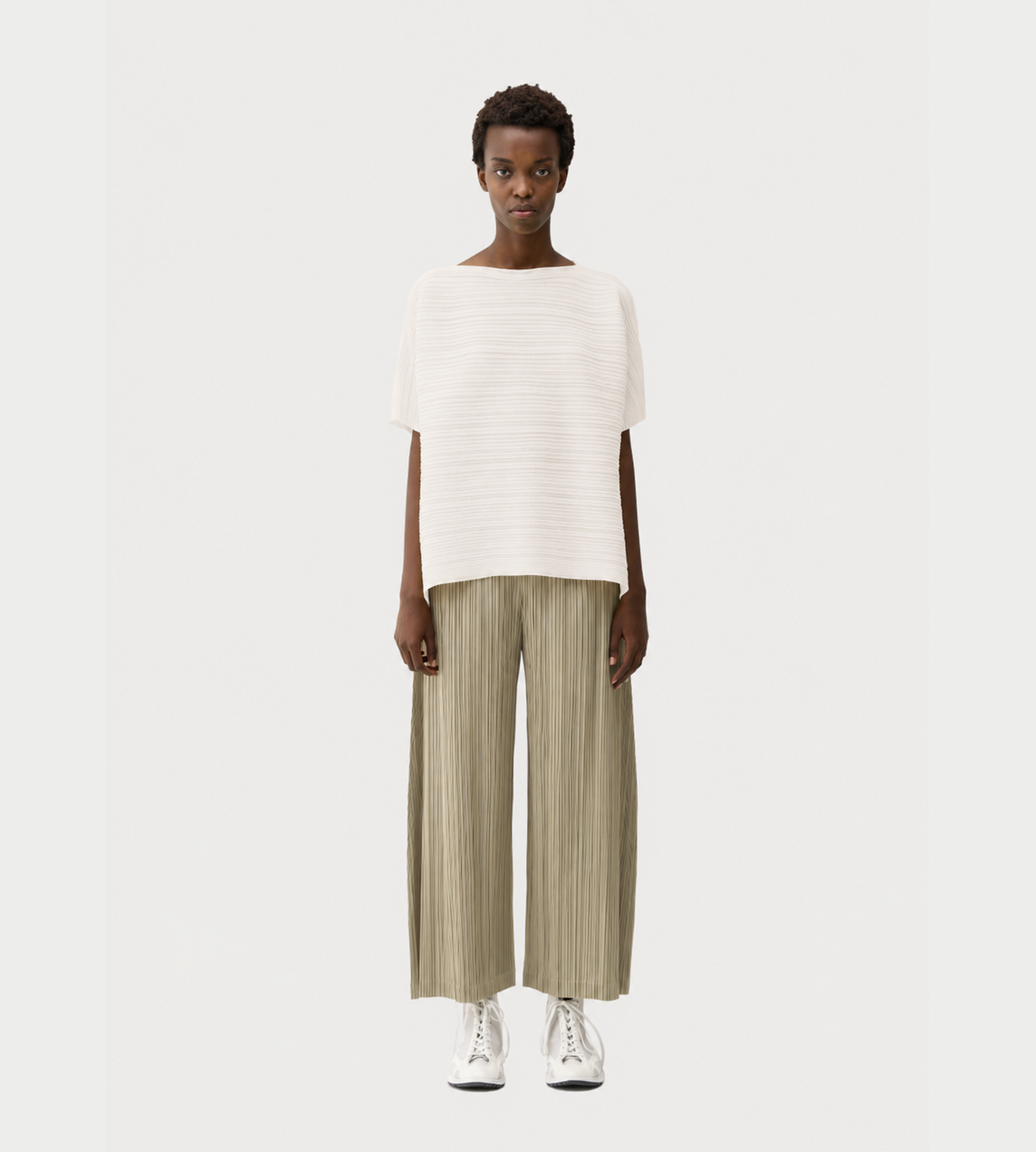 PLEATS PLEASE ISSEY MIYAKE - Paper Bounce Knit Top White
