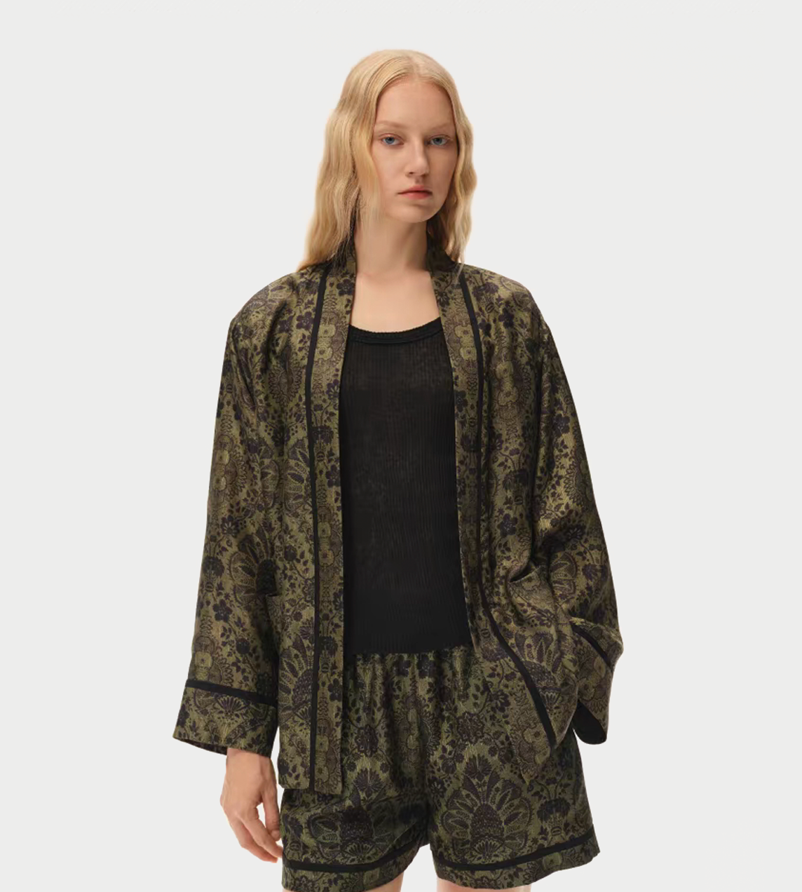 INTO THE EAST - Palmett Kimono Jacket Green