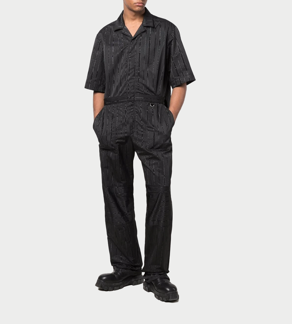 Marine Serre - Zipped Moire Jumpsuit Black