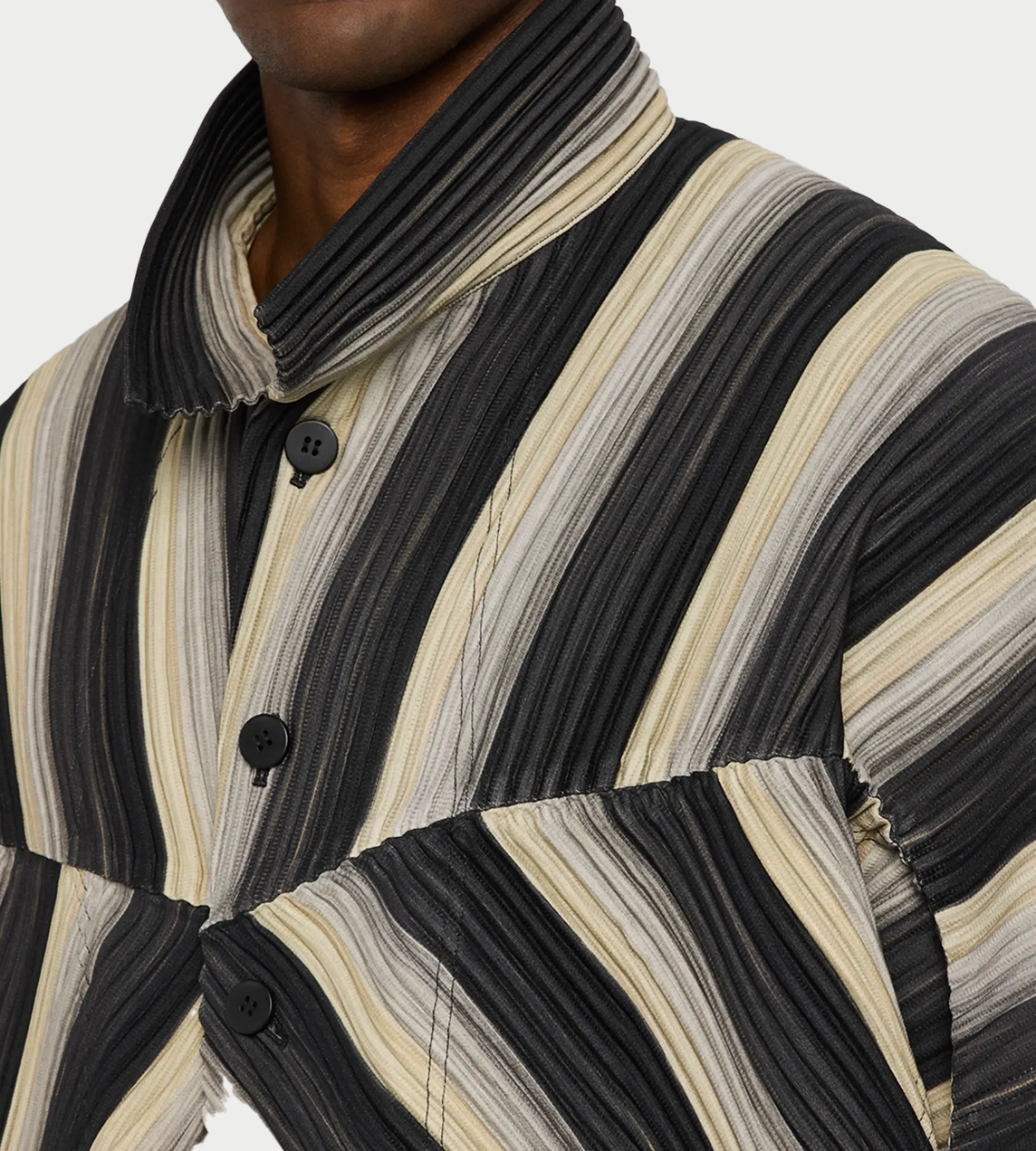 HOMME PLISSE ISSEY MIYAKE - Pleated RB stripes Jacket
