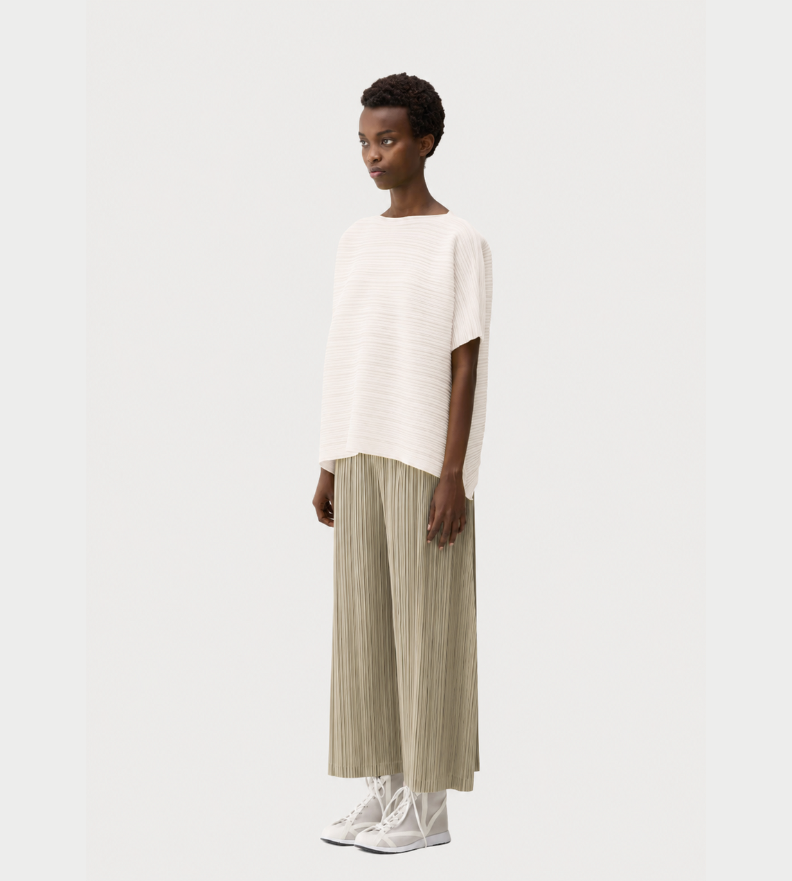 PLEATS PLEASE ISSEY MIYAKE - Paper Bounce Knit Top White