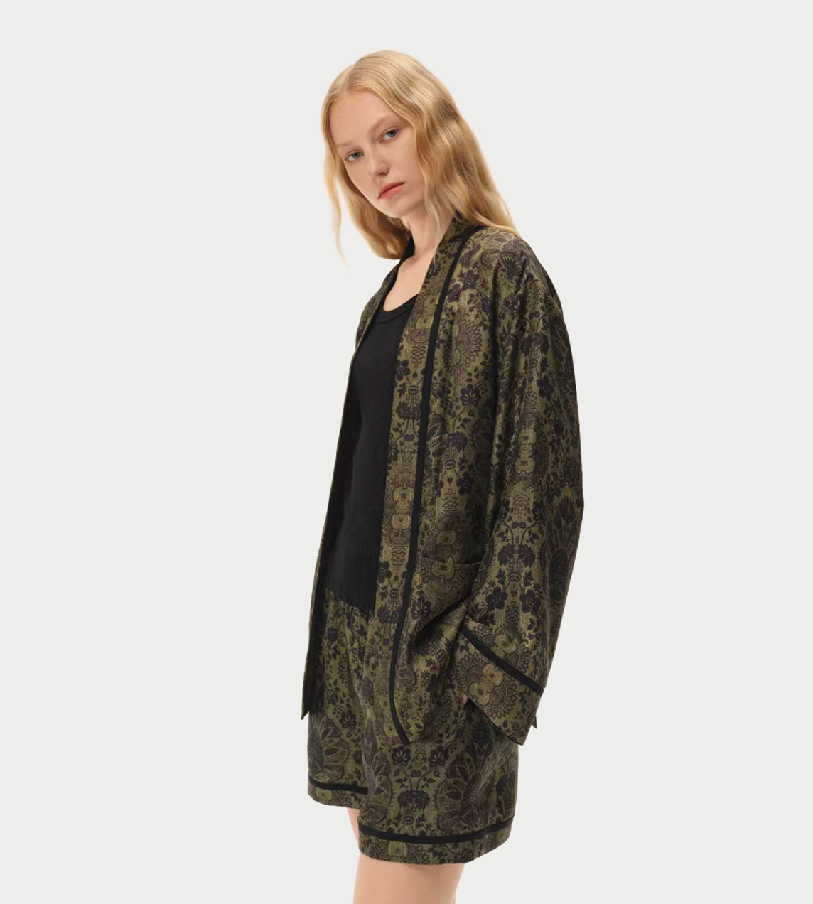 INTO THE EAST - Palmett Kimono Jacket Green