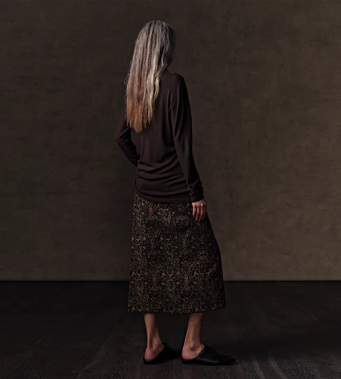 Turtleneck Knitted Top Brown