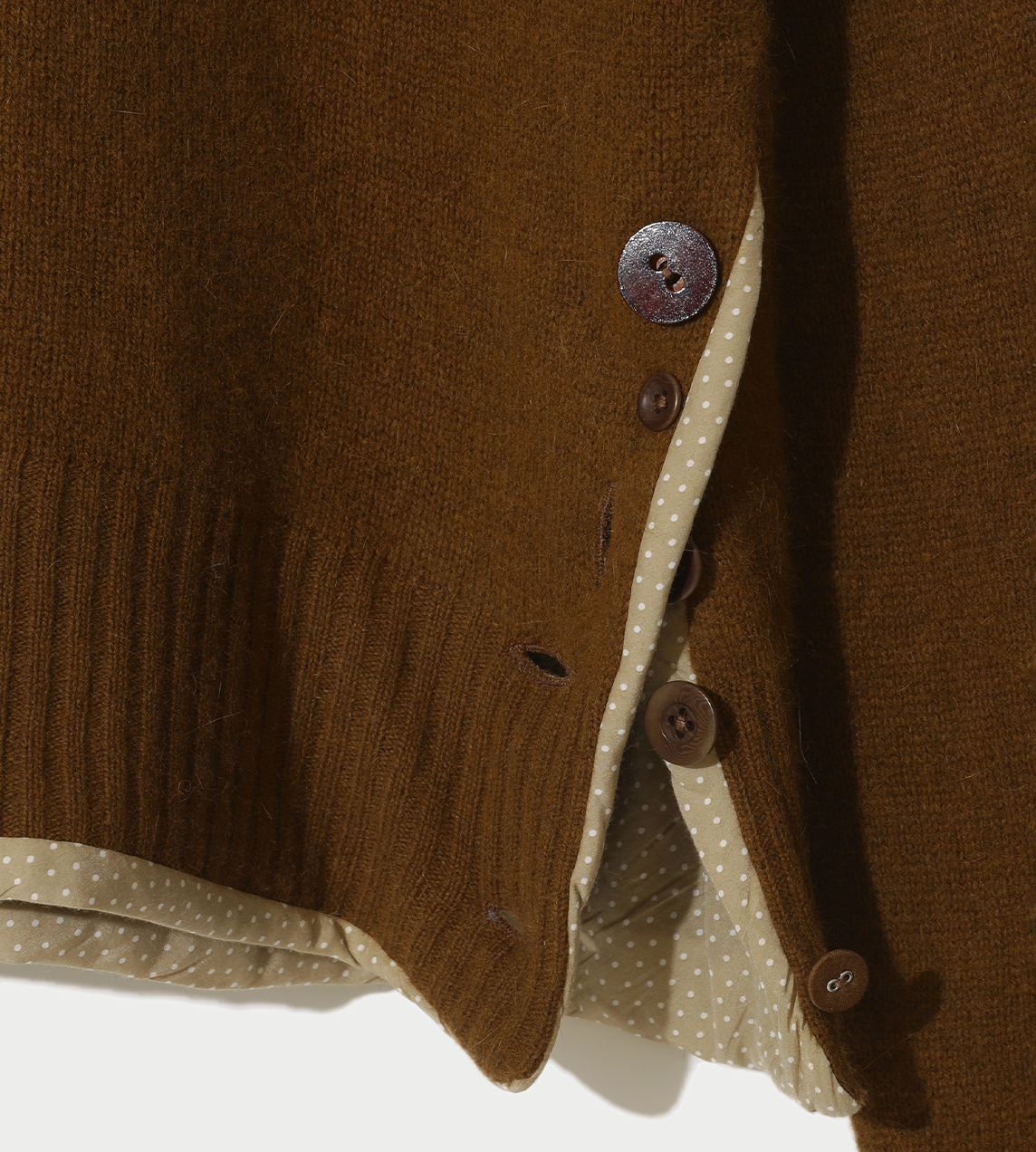 Wool-angora Hooded Sweater Brown