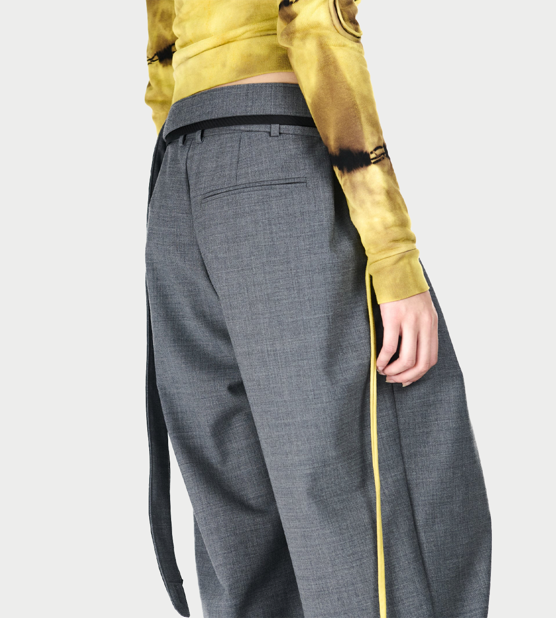 Strapped Baggy Suit Pants Grey