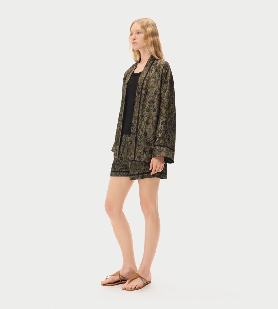 INTO THE EAST - Palmett Kimono Jacket Green