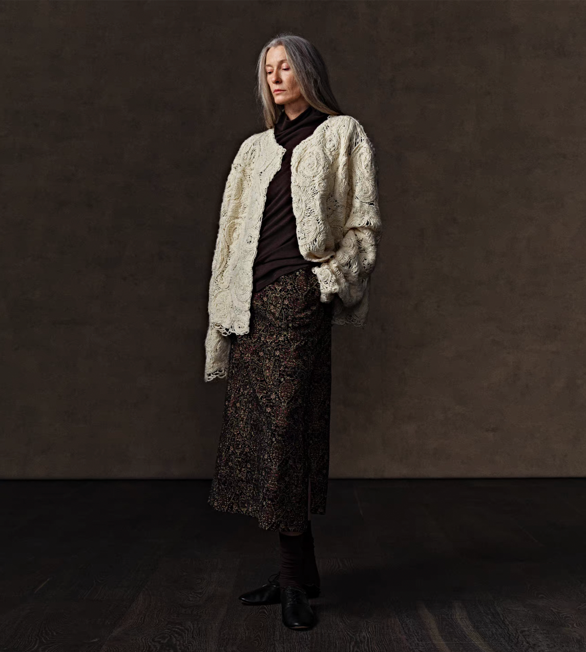 Turtleneck Knitted Top Brown