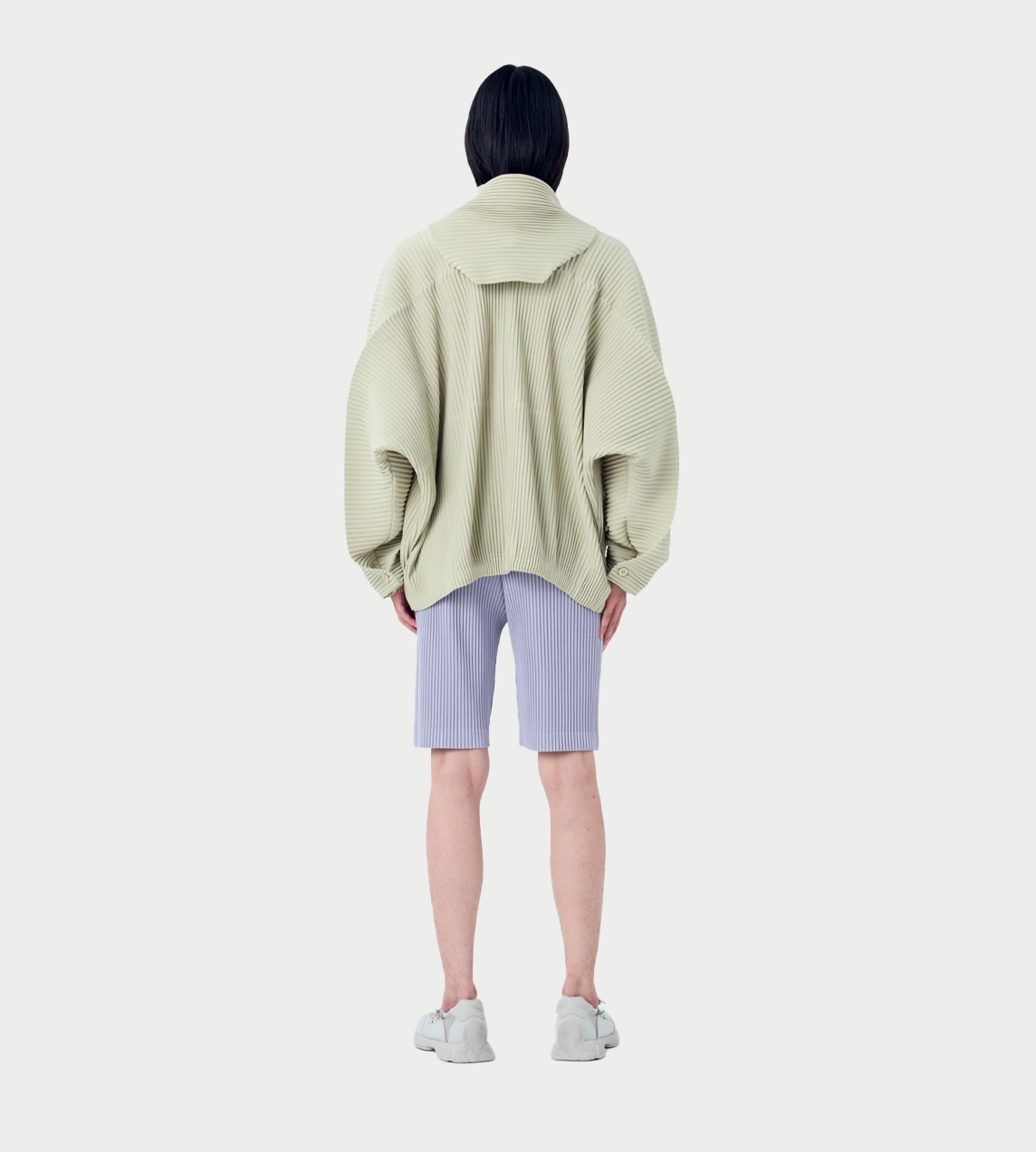 HOMME PLISSE ISSEY MIYAKE - Tailored Pleated Shorts Cloud Gray