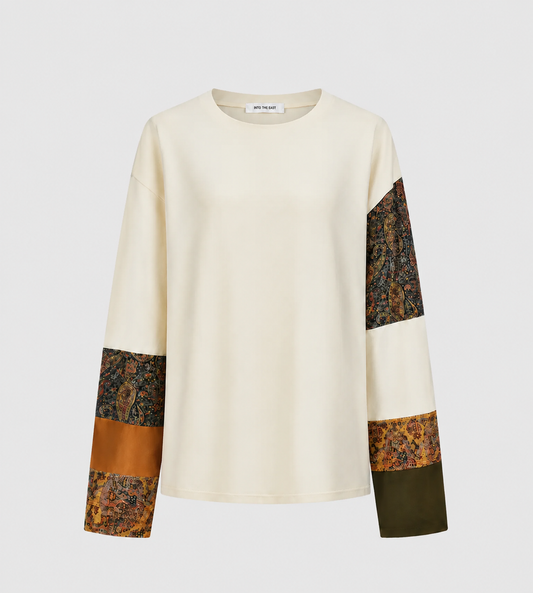 INTO THE EAST - Paisley Patchwork Top White