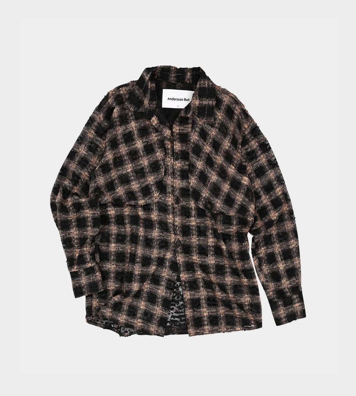 Andersson Bell - Wasser Sheer Checked Shirt Black
