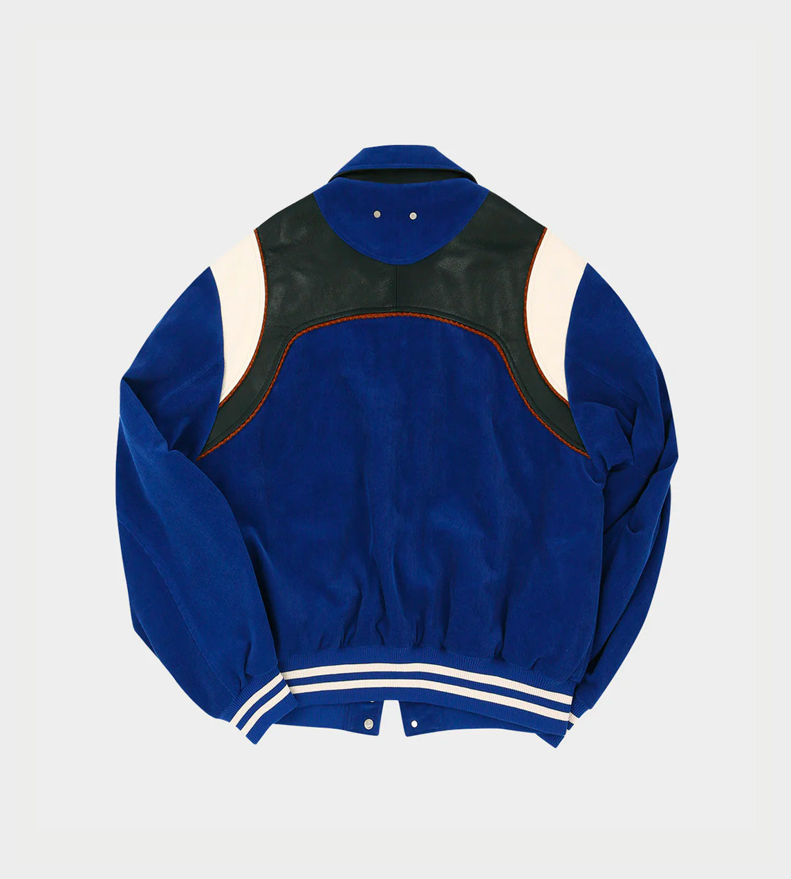 Andersson Bell - Corduroy & Leather Varsity Jacket Blue