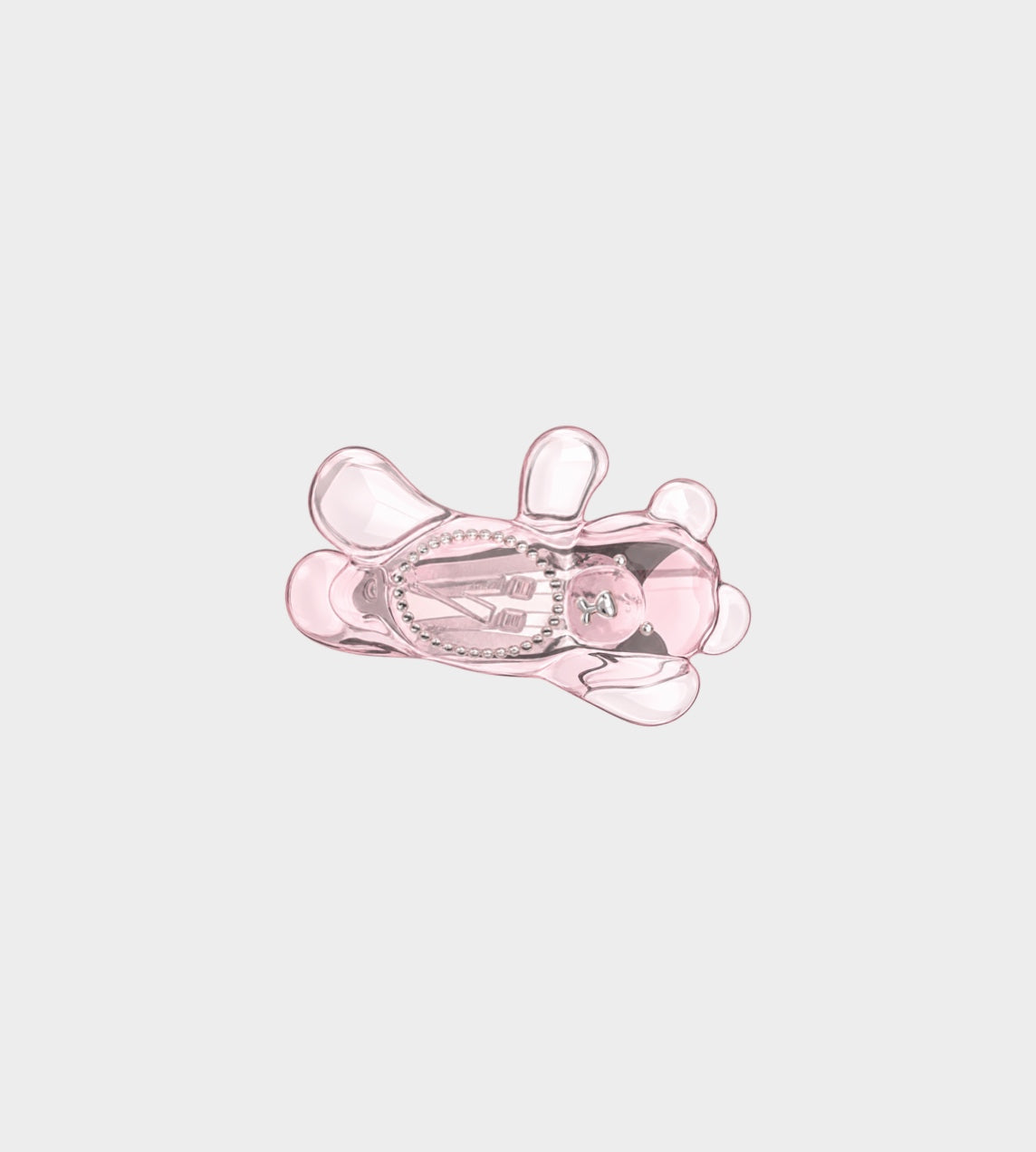 Glasses Bear Hair Clip Pink
