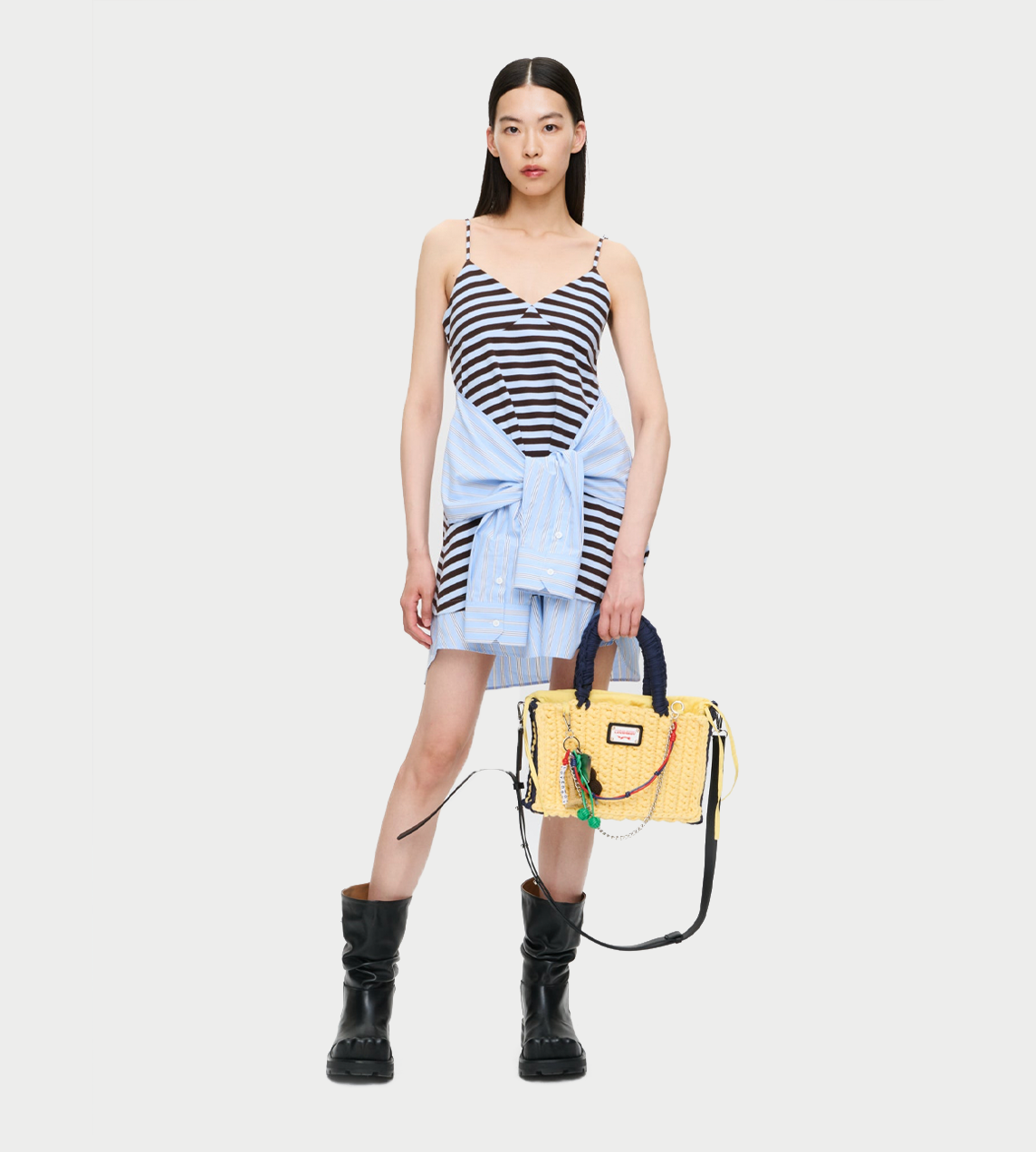 CHARLES JEFFERY LOVERBOY - Merge Hug Dress in Blue Stripe