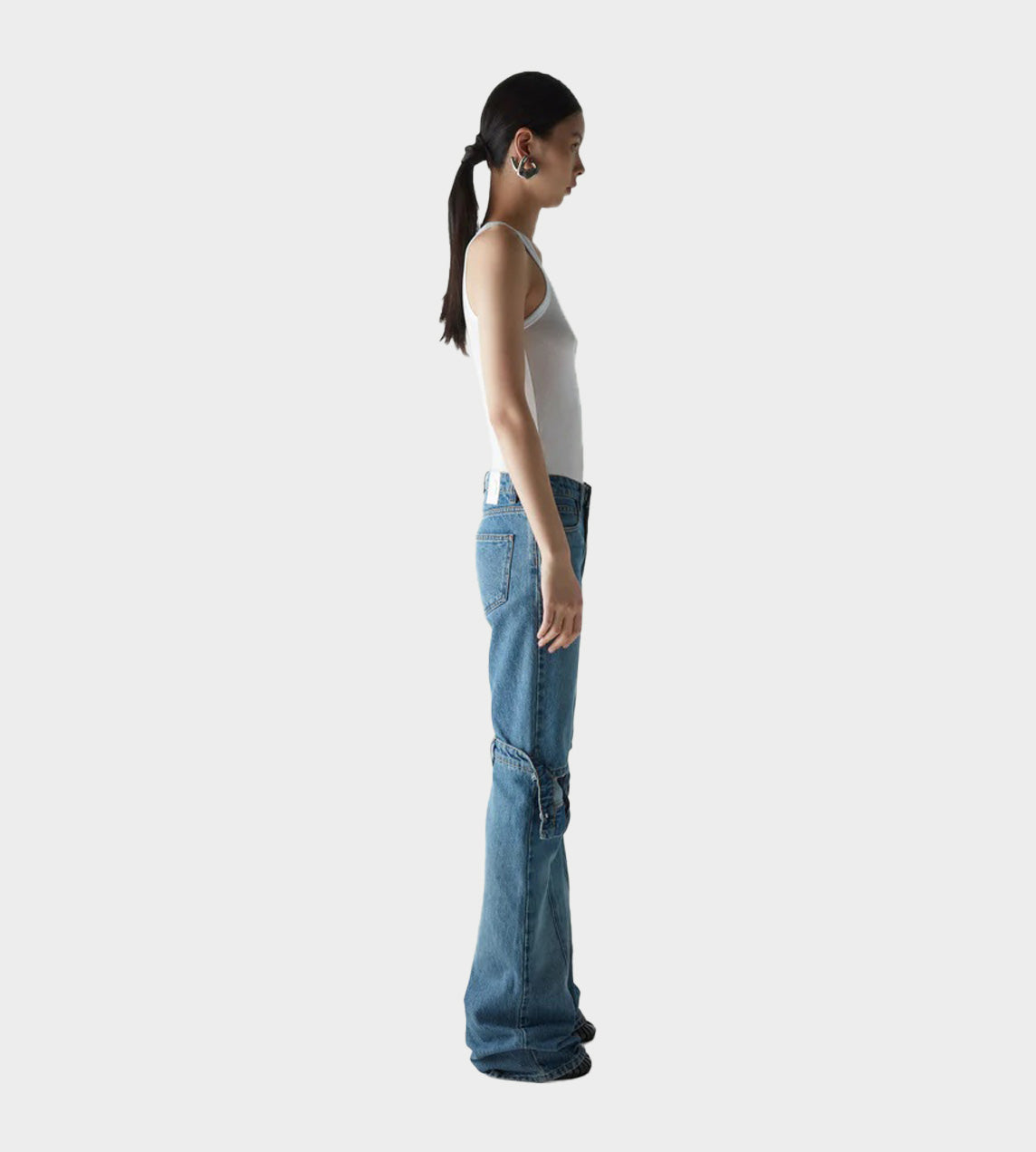 Coperni - Open Knee Jeans Washed Blue