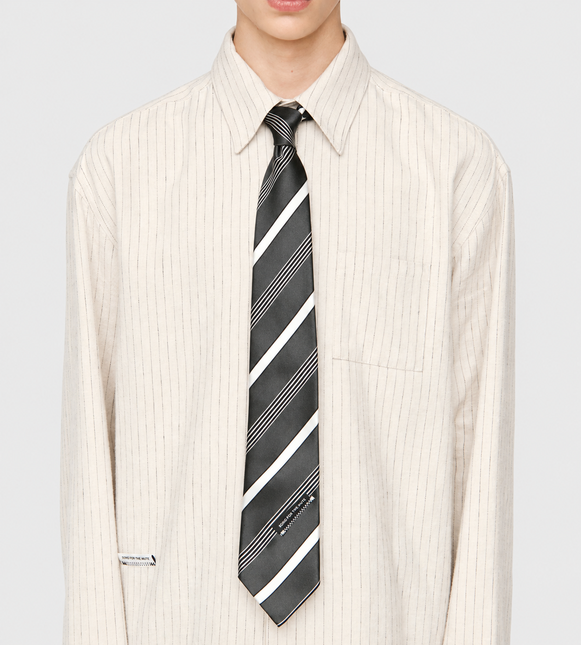 Satin Playground Tie Blk/Wht
