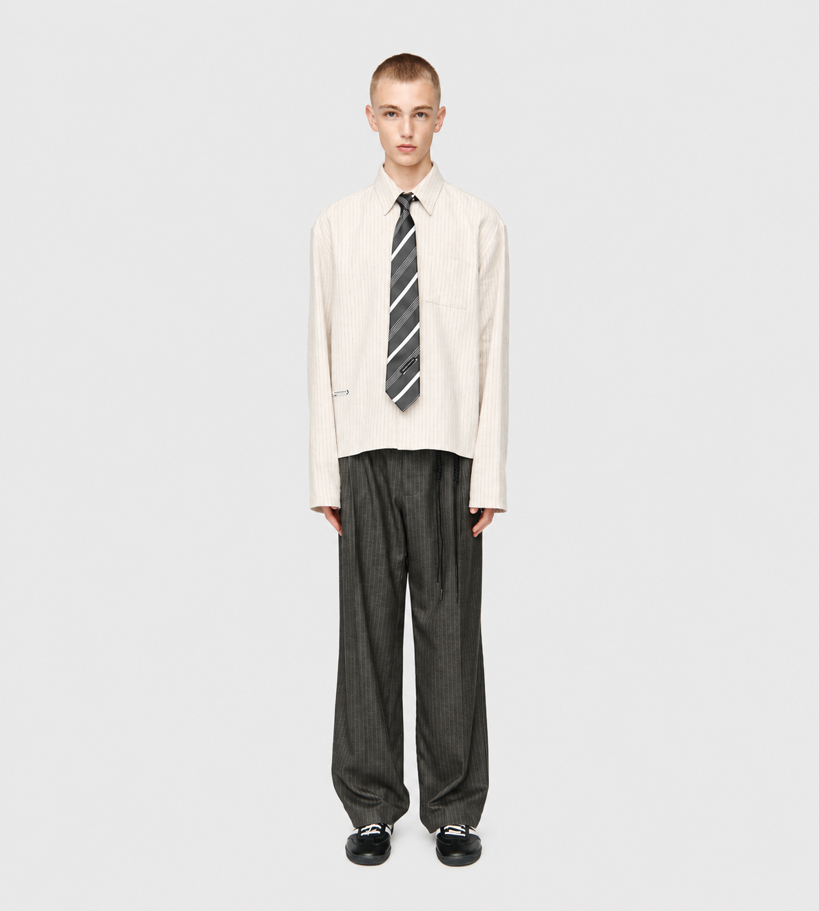 SONG FOR THE MUTE - Satin Playground Tie Black/White