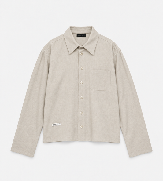 SONG FOR THE MUTE - L/S Cropped School Shirt Chalk