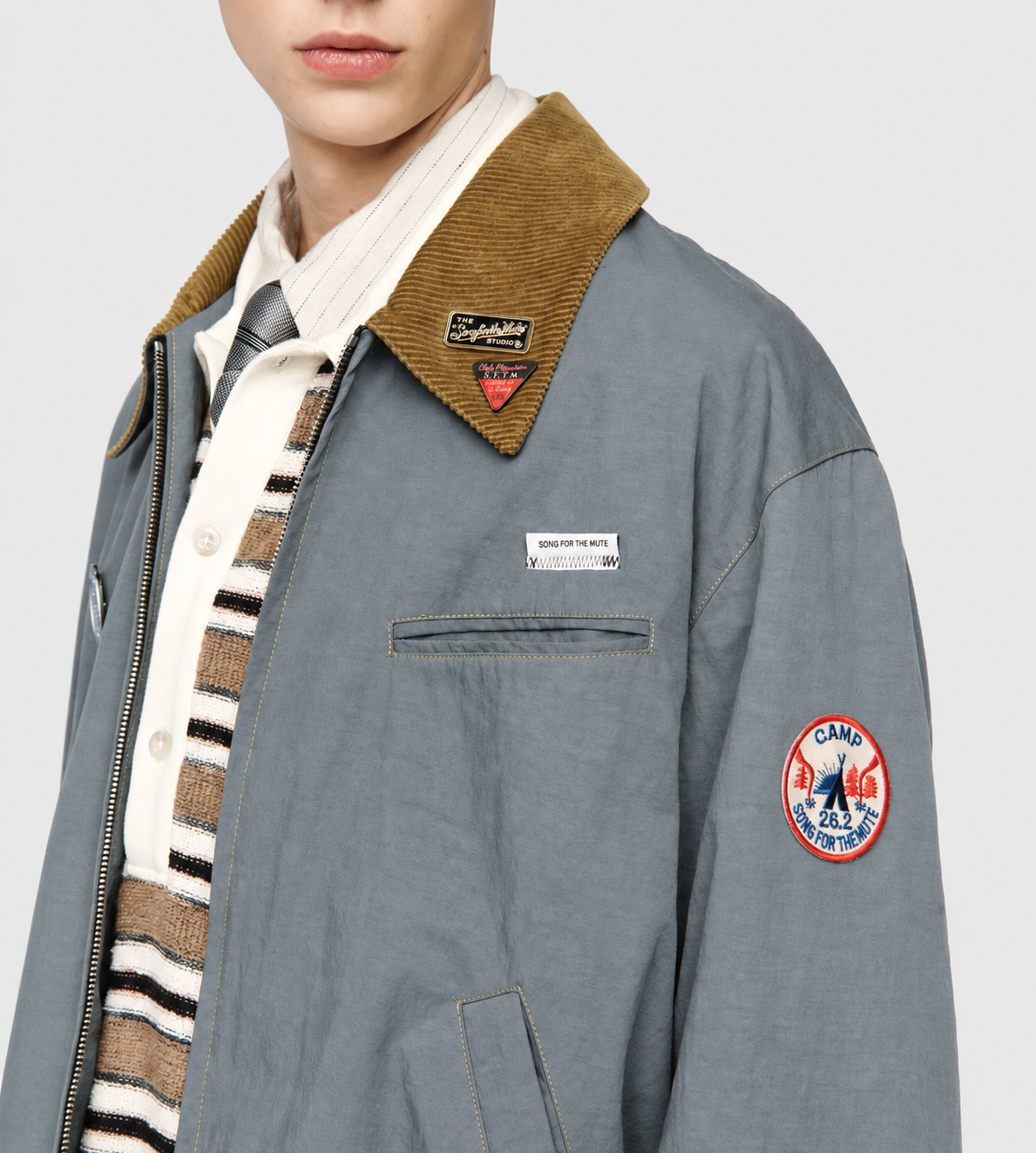Elasticated Coach Jacket Blue