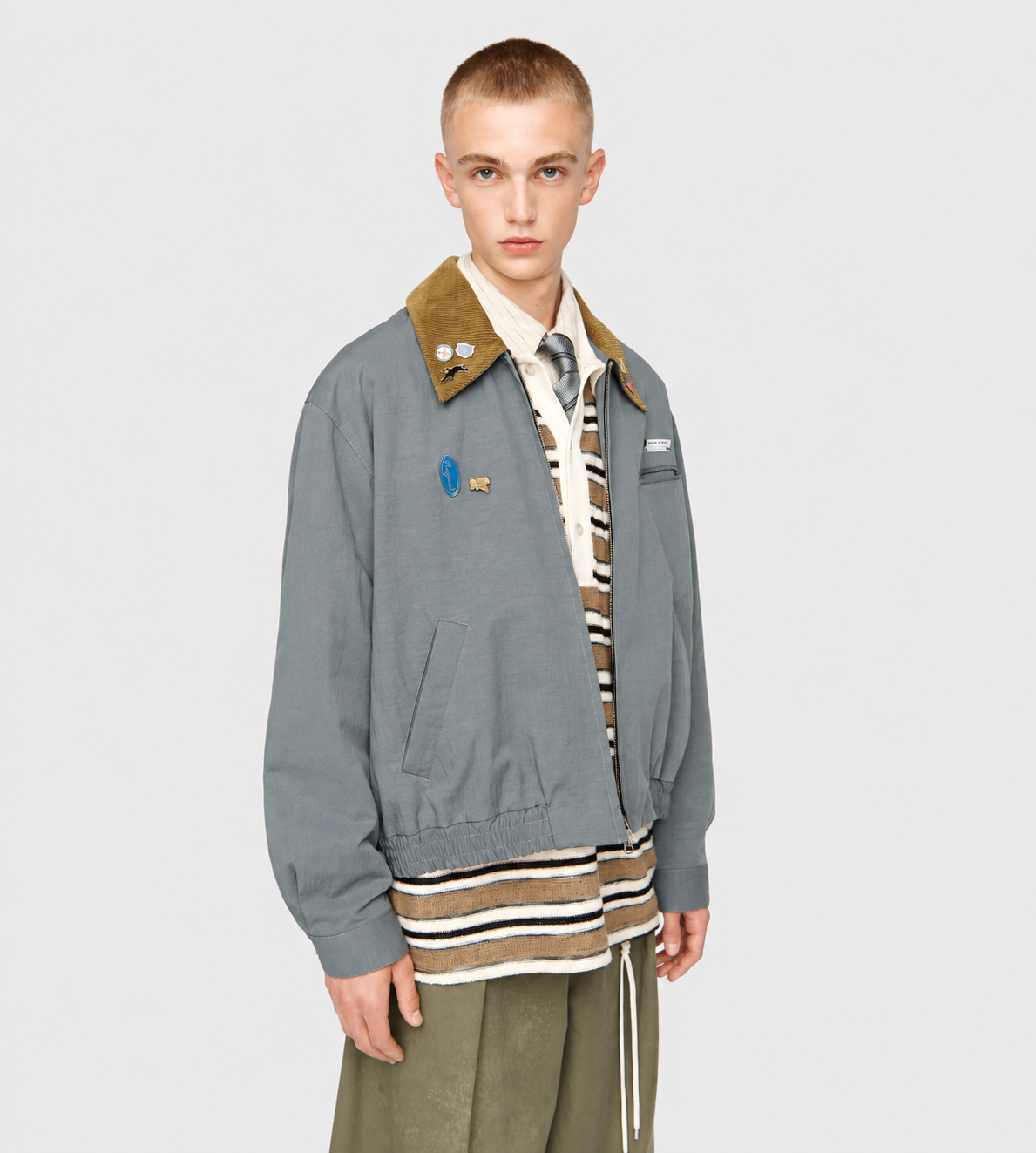 Elasticated Coach Jacket Blue
