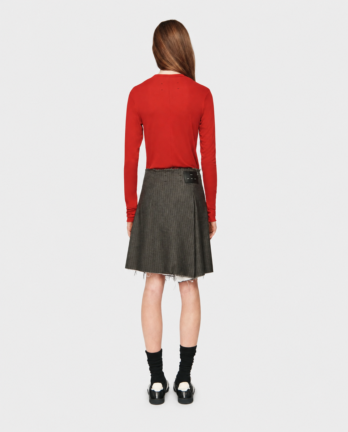 Pleated Mini Skirt Charcoal