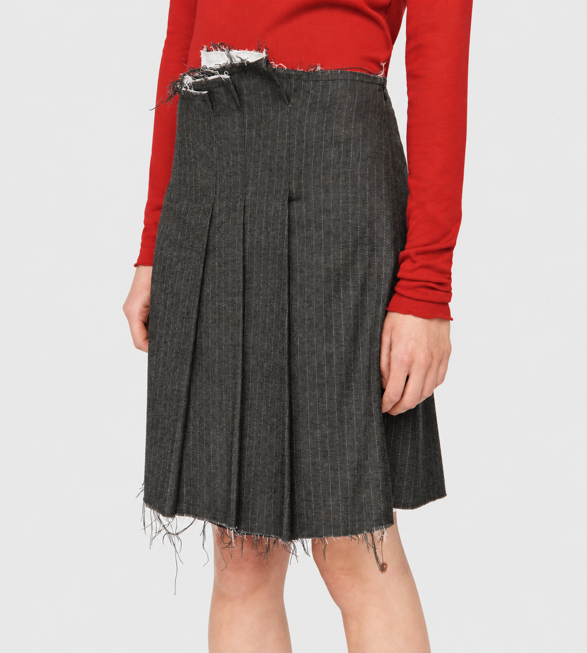 Pleated Mini Skirt Charcoal