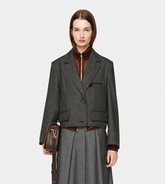 Song for the Mute - Cropped Blazer Charcoal