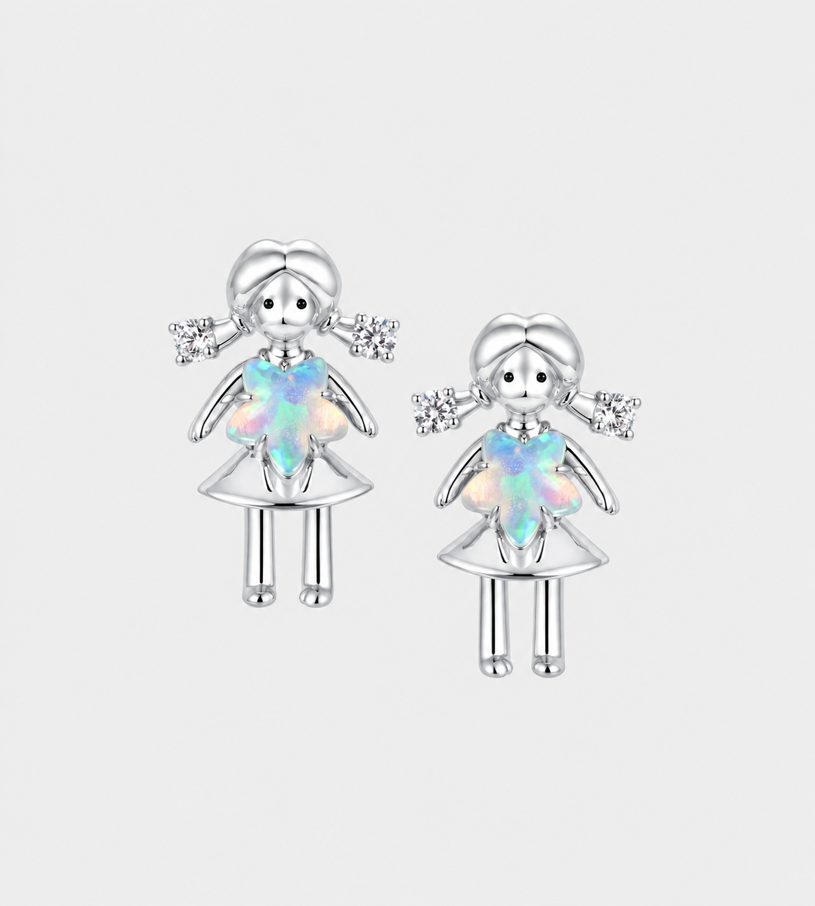 Mini Girl Earrings Silver