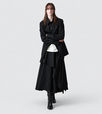 UJOH - Eyelet Drape Skirt Black